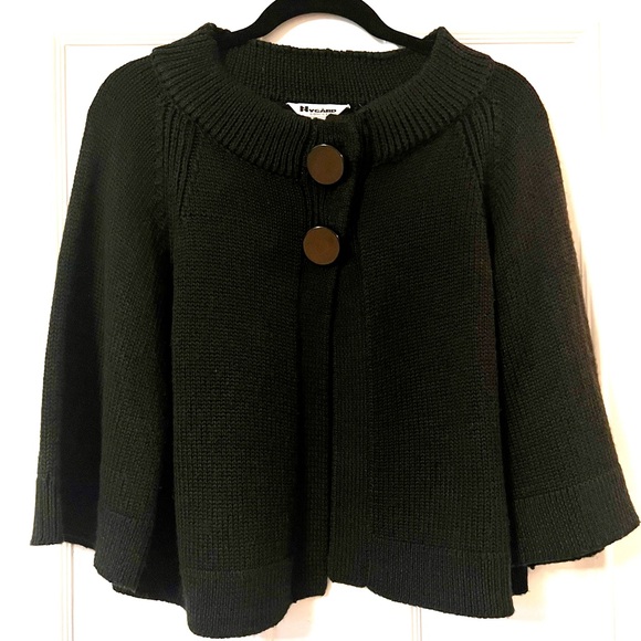 Sophisticated Designer Sweater Cape Black Size Medium - Picture 1 of 10